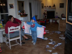 December 2007: Christmas all over again when Granmama and Poppa arrive!