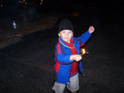 January 2008: Alex with his hundredth sparkler (or so it seemed!)