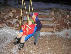 January 2008: Alex pushing Max on the swing