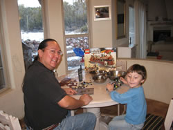 February 2008: Chris and Alex starting to build the Lego Star Wars Jabba's Bardge, an 800+ set. It took them an afternoon. (I took Max to town for a couple hours!) Alex had been asking for this set for a year-and-a-half!