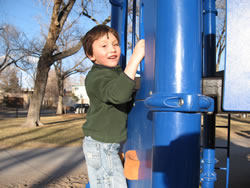 February 2008: Alex climbing.