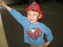 March 2008: Alex got a spider painted on his face at TJ's party