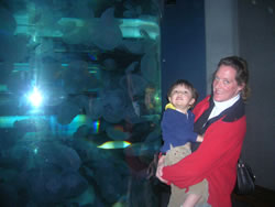 March 2008: Cyndi and Max with lots of Jellyfish.