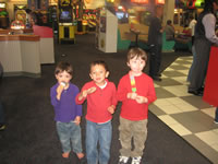 April 2008: Max, TJ and Alex at Chuck E. Cheese