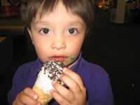 April 2008: Max with ice cream cone