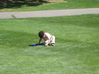 May 2008: Max teeing up the ball.