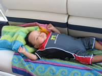 August 2008 Photos: Kaycee sleeping on the boat