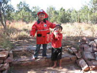 October 2008 Photos: Fire fighter Alex and helper Max