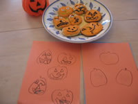 October 2008 Photos: Halloween cookies with artists' studies in foregrounf