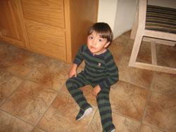 November 2008: Max is ready for bed