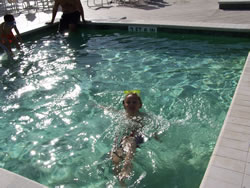 December 2008: Alex swimming in Naples