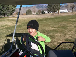 December 2008: Max on the golf course