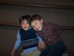 December 2008: Alex and Max at Prince of Peace