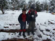 January 2010: Playing in snow