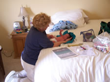 July 2010: Our midwife at the 24 hour visit, doing craniosacral