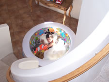 July 2010: Max playing in the waterbirth tub