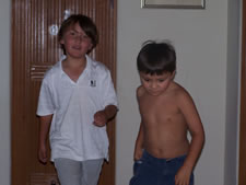 July 2010: Alex and Max doing races in the hall