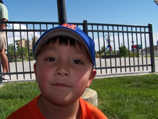 July 2010: Max at the Isotopes game.