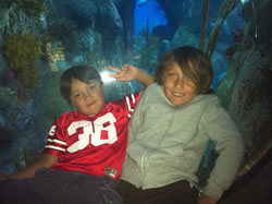 October 2011: Alex and Max at the aquarium