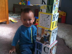 October 2011: Zeke with his blocks