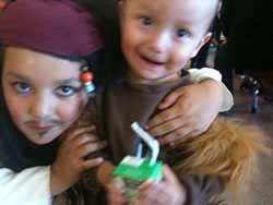 October 2011: Max and Zeke at the First Grade Halloween party