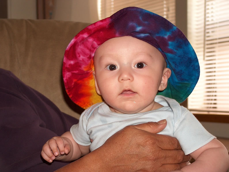 Floppy tie-dyed hat from Aunt Nonabah.