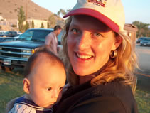 Alex and Cyndi at Chris' softball game. (90kb)