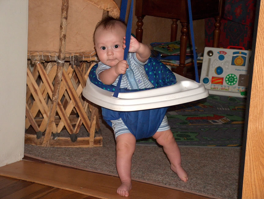 Alex in bouncy swing at the Rawles' in Durango.