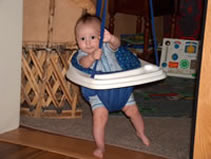 Alex in bouncy swing at the Rawles' in Durango. (110kb)