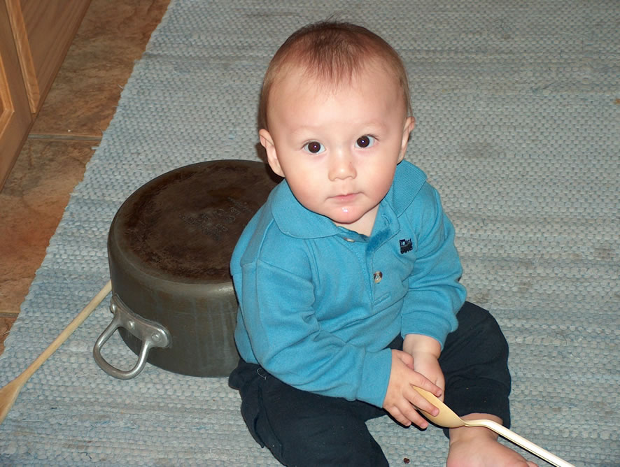 Alex in the kitchen.