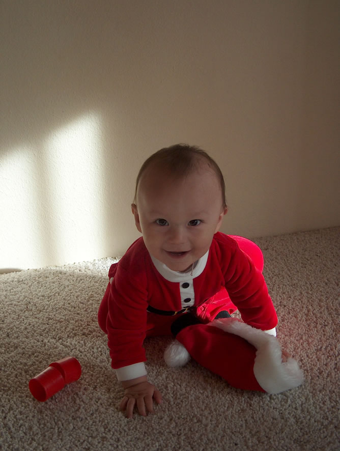 Alex playing Santa for our Christmas cards.