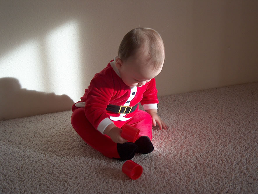 Alex playing Santa for our Christmas cards.