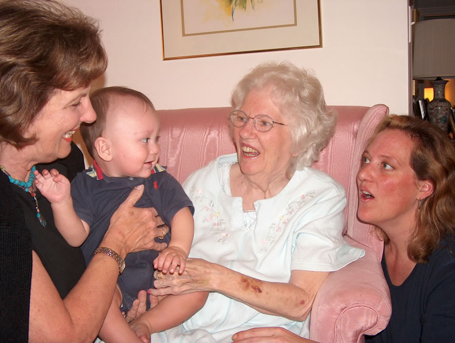 Meeting Great Nana for the first time.