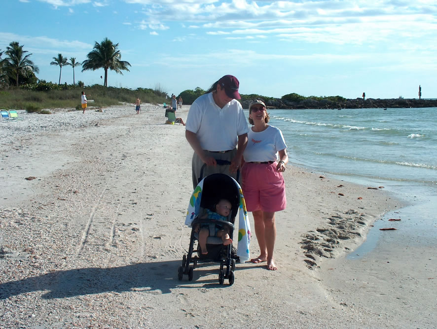 On the beach in front of Great Nana's house at Admiralty Point.