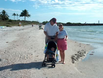 On the beach in front of Great Nana's house at Admiralty Point. (153kb)