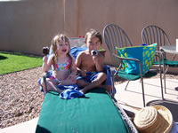 Alex and Ashlyn at the pool