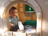 Max in the playhouse