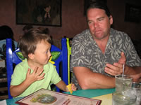 Alex and Chris DeMeritt dining in Durango